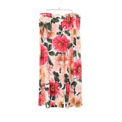 Dolce & Gabbana DOLCE & GABBANA Pants, Floral Print, Red, Rayon, Women's, Used A