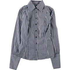 古着 ベネトン UNITED COLORS OF BENETTON 長袖 コットンストライプシャツ レディースS相当/eaa652804のサムネイル