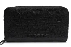 アルマーニ／EMPORIO ARMANI 長財布 財布 ウォレット メンズ 男性 男性用 レザー 革 本革 ブラック 黒  YEME49 Y142V 81072 Zip-around leather wallet with all-over embossed のサムネイル