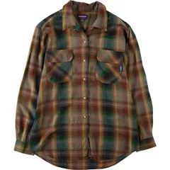 古着 80年代 ゲス Guess JEANS チェック柄 オープンカラー 長袖 レーヨンシャツ レディースM相当 ヴィンテージ/eaa652815のサムネイル