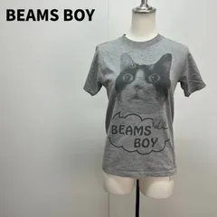 BEAMS BOY Tシャツ グレー 灰色  猫プリント 春夏【m172】