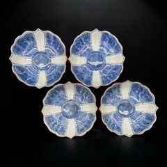稀少レア祥端製アンティーク古陶磁器四方変形長方皿当時物23✕19