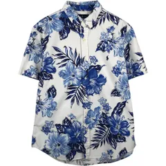古着 ラルフローレン Ralph Lauren SLIM FIT 総柄 花柄 ハイビスカス柄 ボタンダウン ハワイアンアロハシャツ メンズL相当/eaa654281のサムネイル