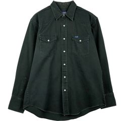 80s USA製 ラングラー 先染めブラック デニムシャツ - メルカリ