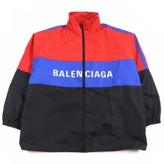 美品○BALENCIAGA バレンシアガ 534317 ロゴプリント オーバーサイズ ジップアップ ポプリンジャケット トラックジャケット 52　正規品のサムネイル