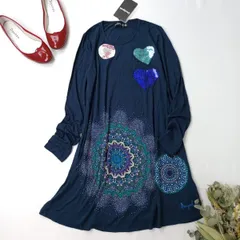 新品 Desigual デシグアル ワンピース スパンコール ハート プリント 柄 /26Aのサムネイル