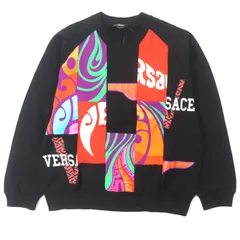 未使用品▼VERSACE ヴェルサーチ 2021年製 1004001 COLLEGE FIT パッチワーク クルーネック プルオーバー スウェット XXL 正規品 メンズのサムネイル