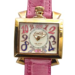 GaGa MILANO Napoleone Quartz Watch, Square, Leather Strap, Gold Tone ■GY17 /MQ