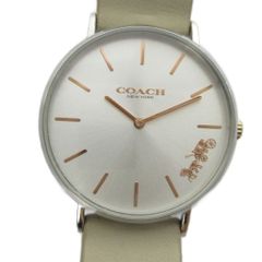 Coach CA120.7.14.1594 Quartz Watch with Leather Strap and Logo, Silver Tone ■GY18 /MQ