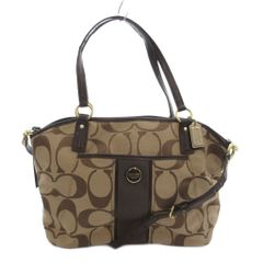 COACH アシュレイ シグネチャー サテン サッチェル 2wayハンドバッグ