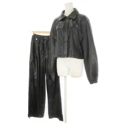 エモダ EMODA セットアップ レザージャケット パンツ F 黒 ブラック 長袖 /CK30 ■GY99のサムネイル