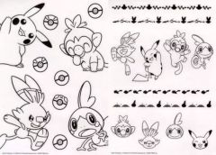 [Used] Sticker - Grookey, Scorbunny, Sobble, and Pikachu Wall Sticker - "Pokémon Sword and Shield" - My Nintendo Store Platinum Points Exchange Item