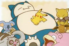 [Used] Postcard - Group (Sleeping) - Monthly Postcard - "Pokémon" - Pokémon Center Online Mini-Game Prize
