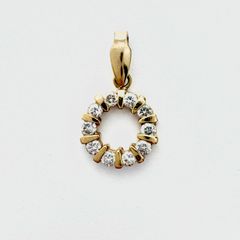 18K ダイヤモンド ネックレス サークル ドーナツ 厳選 K18 ( 刻印有 