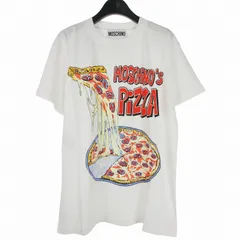 モスキーノ MOSCHINO Tシャツ 半袖 カットソー ピザグラフィックプリント XS 白 A0713のサムネイル