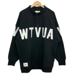WTAPS(ダブルタップス) トレーナー サイズX 04 メンズ - 黒×白 長袖/ハーフジップ/裏起毛のサムネイル