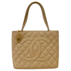 ♪CHANEL シャネル キャビアスキン 復刻トート マトラッセ ベージュ 7番台 トートバッグ A01804 レディースのサムネイル