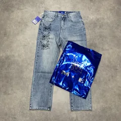 GQ5968◇MAISON EMERALD / DUGOUT : SR&SMLY PANTS◇M◇インディゴ メゾンエメラルド ダグアウト デニム ジーンズ 定価¥19.800-のサムネイル