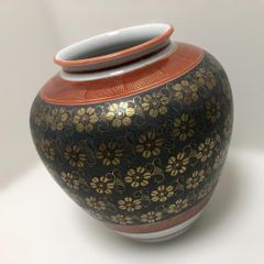 九谷焼 九谷光仙 花詰 金彩 花瓶 壺 飾り壺 花器 茶道具 260623-3A