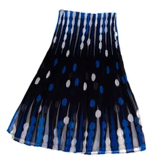 プリーツプリーズPLEATS PLEASE 幾何学ドットプリントプリーツストール 紺青白Fのサムネイル
