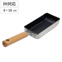 卵焼き器 IH対応 フッ素加工 ラクミ スリムな玉子焼き器 （ 卵焼きフライパン エッグパン 卵 1個 アルミ 軽い ふっ素樹脂加工 卵焼き ガス火 フライパン ミニ 小さめ フッ素コーティング 軽量 木柄 PFOAフリー )のサムネイル