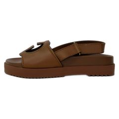 ✨GUCCI 未使用✨インターロッキングGレザー サンダルブラウン 22.5cm