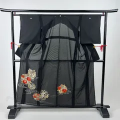【中古品】黒留袖 留袖 絽 夏着物 中古品 3C108のサムネイル