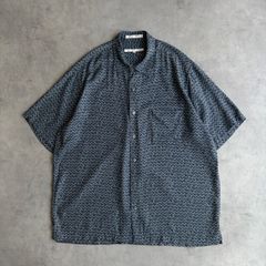 90s PERRY ELLIS ペリーエリス レーヨン100% 総柄 半袖シャツ L
