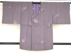 MOH-00081 道行コート　地紋起こし　草花文　反端付き　そごう扱い　正絹　逸品のサムネイル
