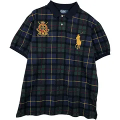 古着 ラルフローレン Ralph Lauren POLO by Ralph Lauren CUSTOM FIT ビッグポニー 半袖 チェック ポロシャツ メンズXXL相当/eaa474616