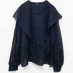 希少ネイビー yori shirocon ループ刺繍 セーラーブラウス 36 - メルカリ