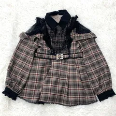 未使用！ROJITA チェック柄 レース切替 チュニックブラウス ／サイズF ロジータ  新品タグ付きのサムネイル