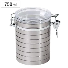 保存容器 750ml コーヒー キャニスター ロック式 ブレイクタイム （ コーヒーキャニスター 密閉 調味料容器 ロック 缶 蓋 パッキン付き 丸型 円筒 コーヒー缶 保存缶 粉 珈琲豆 紅茶 茶葉 茶筒 調味料ポット )のサムネイル