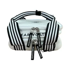 GF1 PEARLY GATES パーリーゲイツ バニティ型保冷BAG WIDE  2段 保冷 ホワイト ブラック✖️ホワイトライン 下段500mlペットボトル収納可能 グッズ ゴルフ 053-3181411のサムネイル