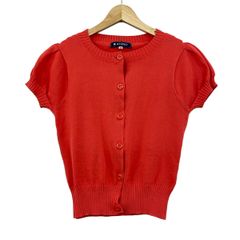 M'S GRACY 赤ピンク エッフェル塔 ブローチ付き ニットカーディガン