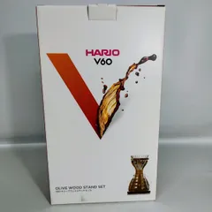 【訳あり】HARIO V60 オリーブウッドスタンドセット VSS-1206-OV 1〜4杯用 ガラスドリッパー コーヒーセット 《NO 01386》のサムネイル
