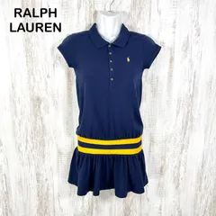 90s RALPH LAUREN ラルフローレン ポニーロゴ刺繡 ポロワンピース ネイビーのサムネイル