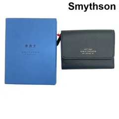 スマイソン Smythson 三つ折り財布 ミニサイズ パナマ 小銭入れ カードケース 雑貨 小物 ネイビー レザー レディース 6V677のサムネイル