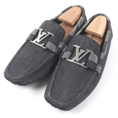 極美品□LOUIS VUITTON ルイヴィトン 2022年製 モンテカルロライン ダミエ LVロゴ金具 デニム ドライビングシューズ 6 イタリア製のサムネイル