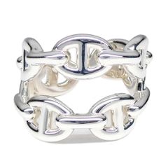 [Nagoya] Hermes Chaine d'Ancre Enchainée Double Row Ring #52 (approx. US size 12) H122608B Ag925 Ring
