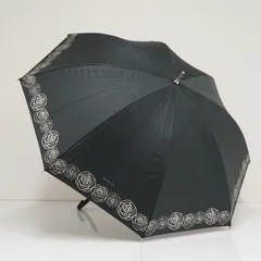 日傘  Pinky&Dianne ピンキー＆ダイアン USED品 フラワー 薔薇 遮光 UV ブラック レディース 50cm A4139のサムネイル