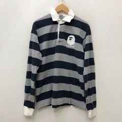 A BATHING APE ラガーシャツ ネイビー - メルカリ