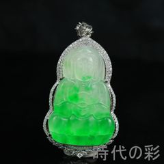 白月光翡翠 佛像ペンダント 氷種翡翠 ネックレストップ 一点物 - メルカリ