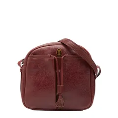 カルティエ マストライン ショルダーバッグ ワインレッド ボルドー レザー レディース CARTIER【1-0244770】