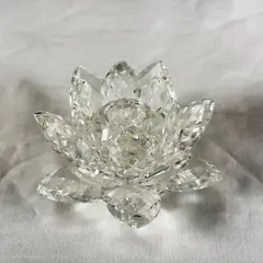 SWAROVSKI スワロフスキー ウォーターリリー Water Lily 睡蓮 クリスタル キャンドルホルダー 置物 インテリア小物 キャンドルスタンドのサムネイル