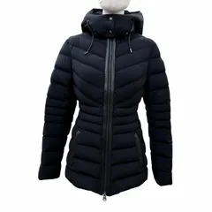 美品☆MACKAGE マッカージュ 5880000848 PATSY-NFR ロゴレザーパッチ レザー使い フード付 ZIP UP ダウンコート ブラック XS ハンガー付のサムネイル