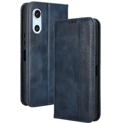 arrows We3 ケース 手帳 F-52G チェック柄 合革 レトロ 手帳 ケース 【Color】ネイビーのサムネイル