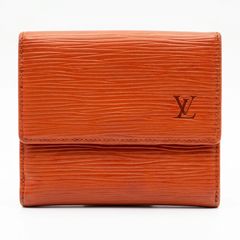 [B Rank] Louis Vuitton Epi Portemonnaie Billet Carte Credit W-hook Tri-fold Wallet Kenya Brown Red Brown MI0992 LOUIS VUITTON Compact Wallet Mini Wallet Everyday Use Men's Women's