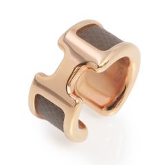 美品 エルメス ジョケット イヤーカフ レザー エトゥープ ローズ 