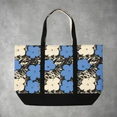 アンディ ウォーホル ユニクロ Andy Warhol UNIQLO SPRZ NY 青 花柄 フラワー 総柄 トート バッグ BAG 70-2-25のサムネイル